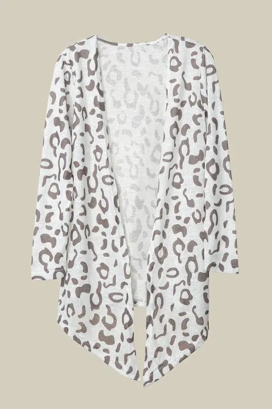 Leopard print open cardigan