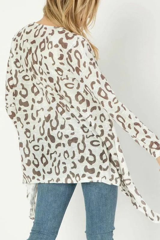 Leopard print open cardigan