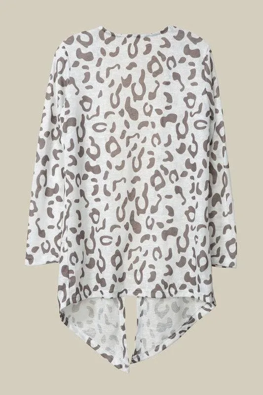 Leopard print open cardigan