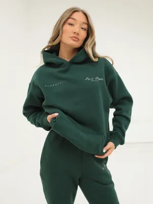 Life & Style II Oversized Hoodie - Forest Green