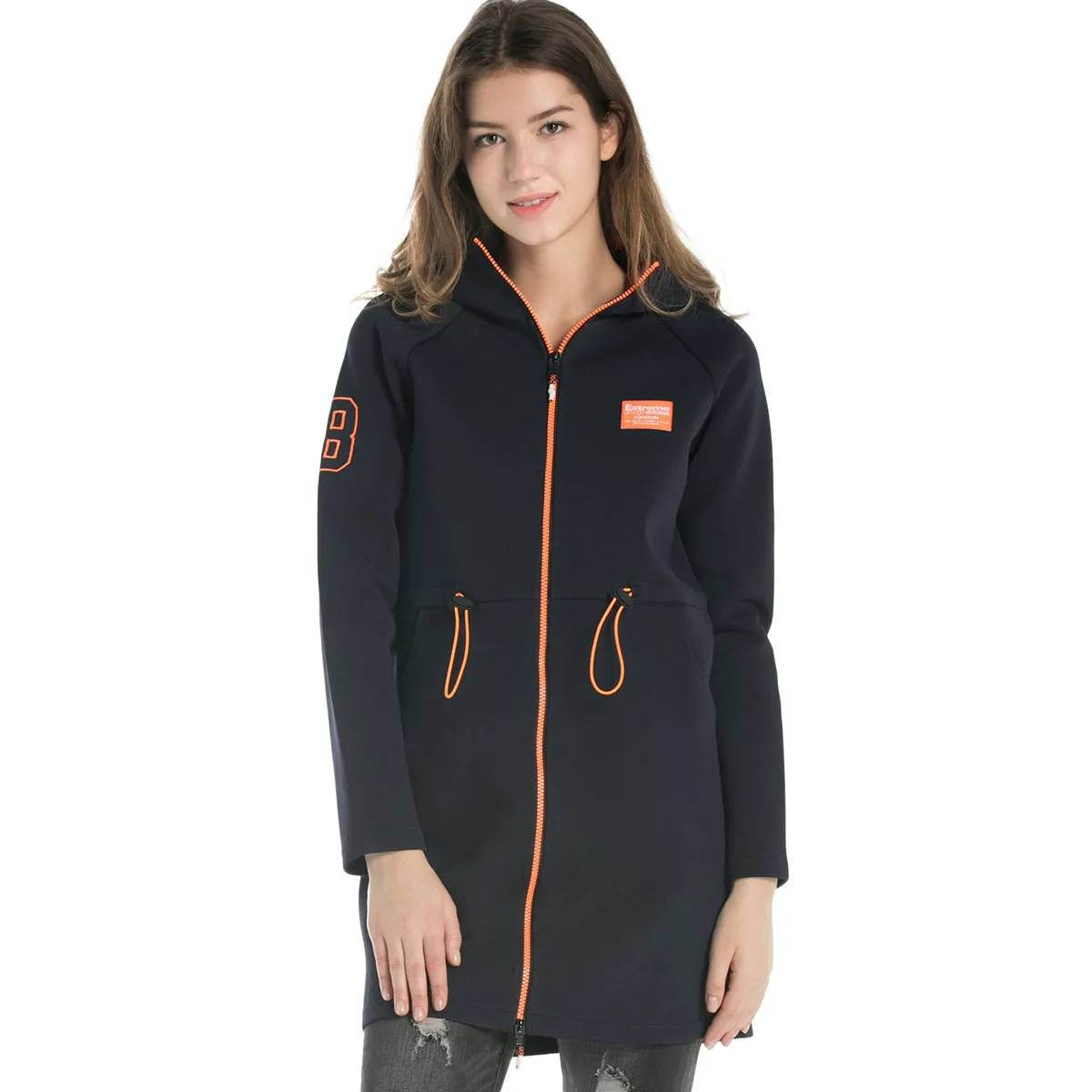 Longline Bond Zip-up Hooded Jacket