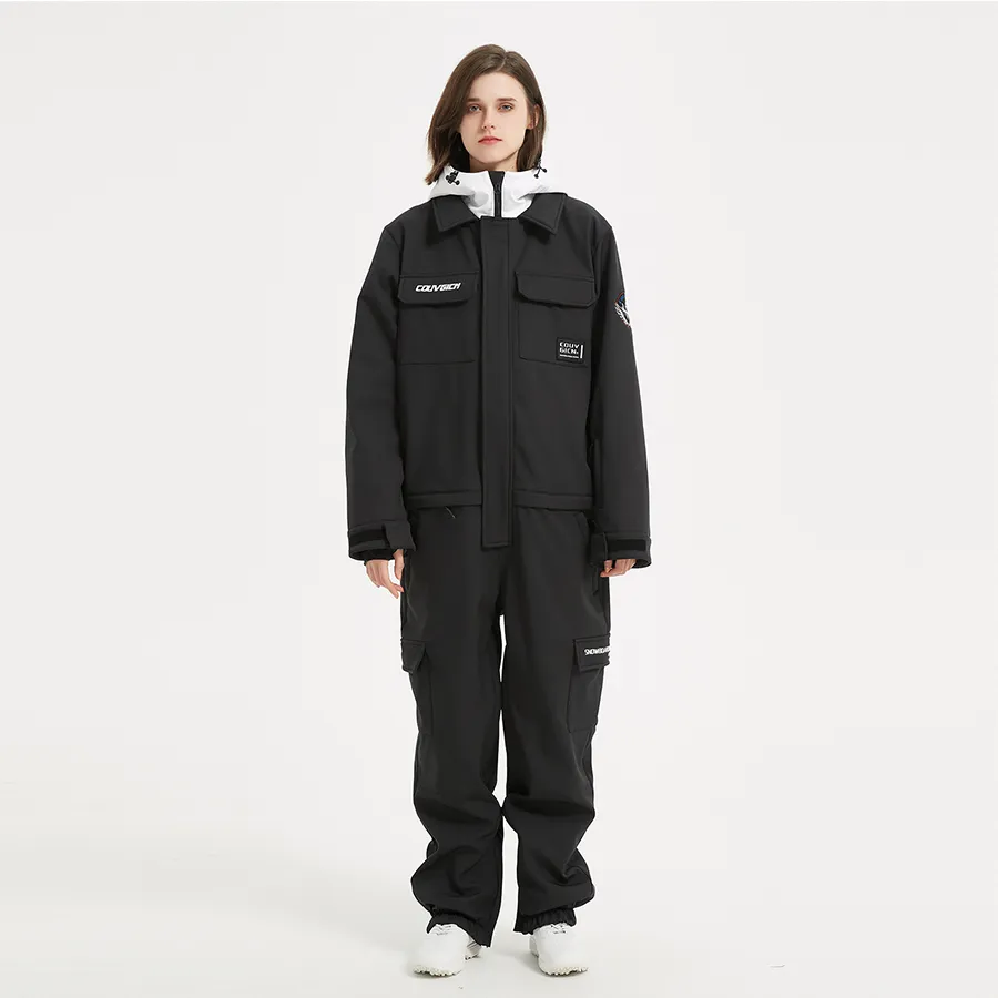 Loose Fit One-piece Ski Suits Insulated Snow Jumpsuits