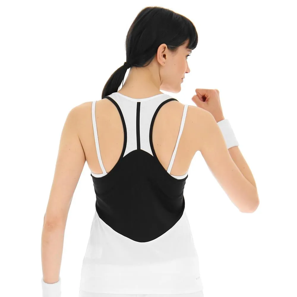 Lotto Women's Top IV Tank - Bright White/All Black