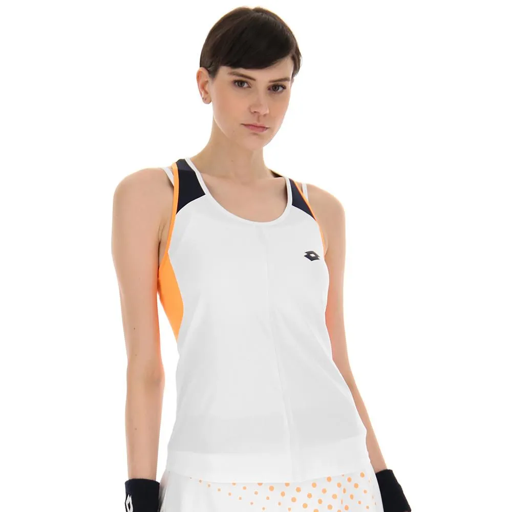 Lotto Women's Top IV Tank - Bright White/Orange