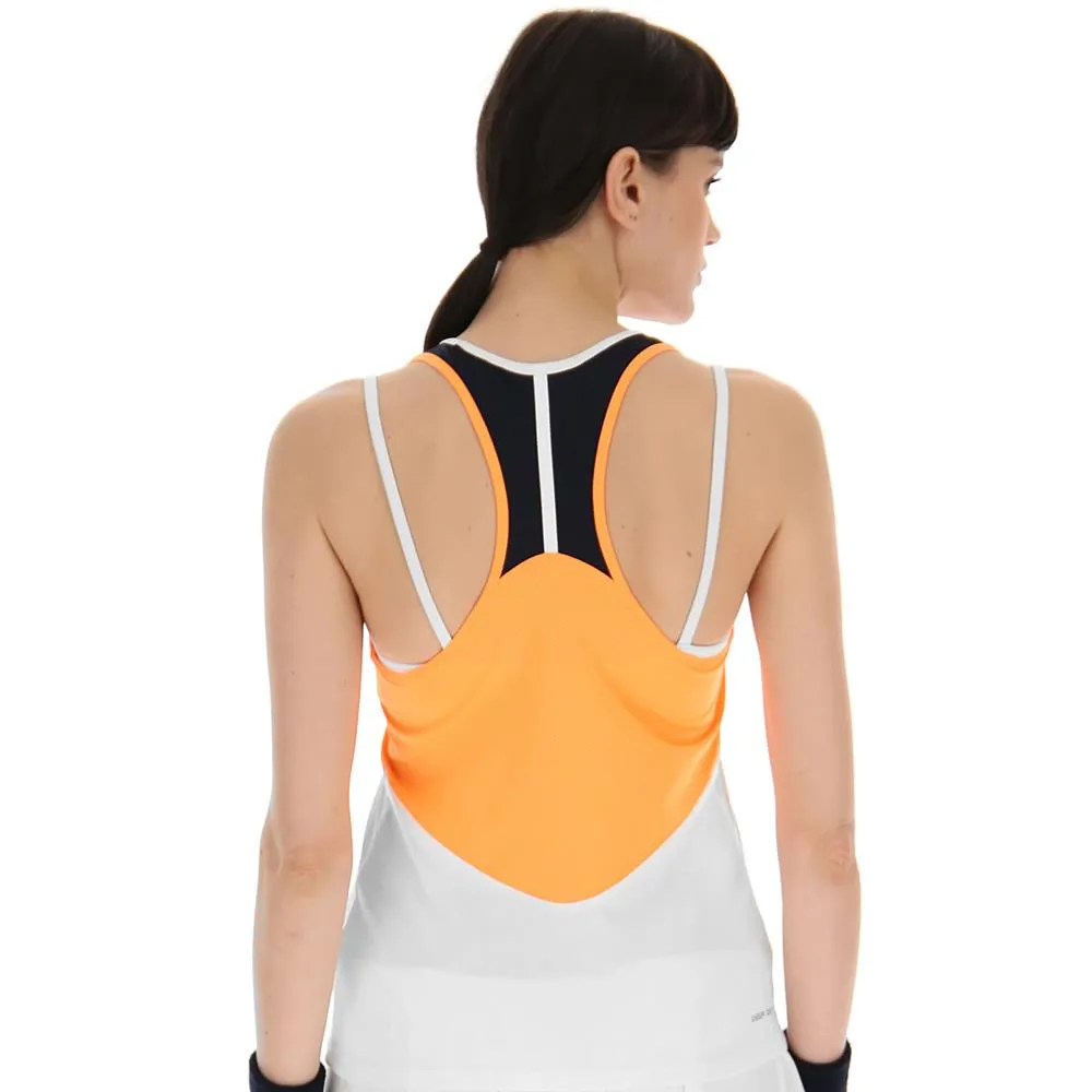 Lotto Women's Top IV Tank - Bright White/Orange