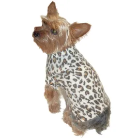 Luxury Mock Neck Dog Sweater Snow Leopard