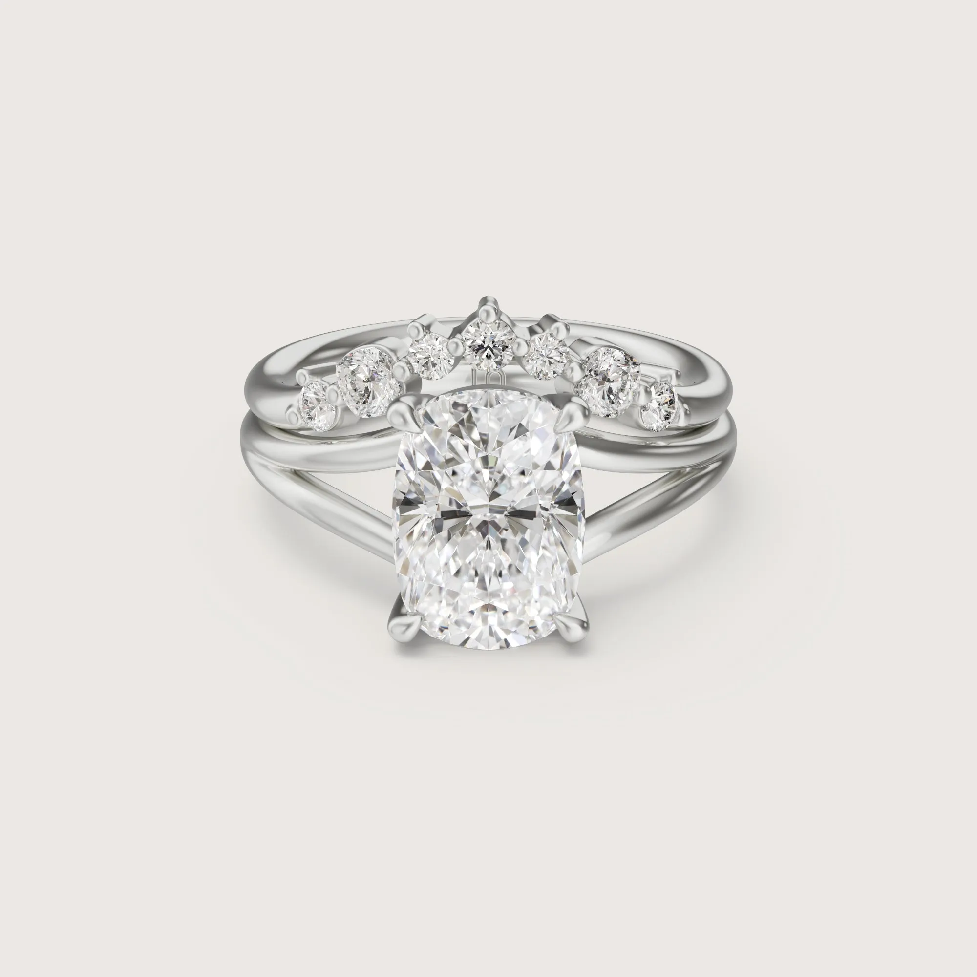 Margot Elongated Cushion Split Band Solitaire