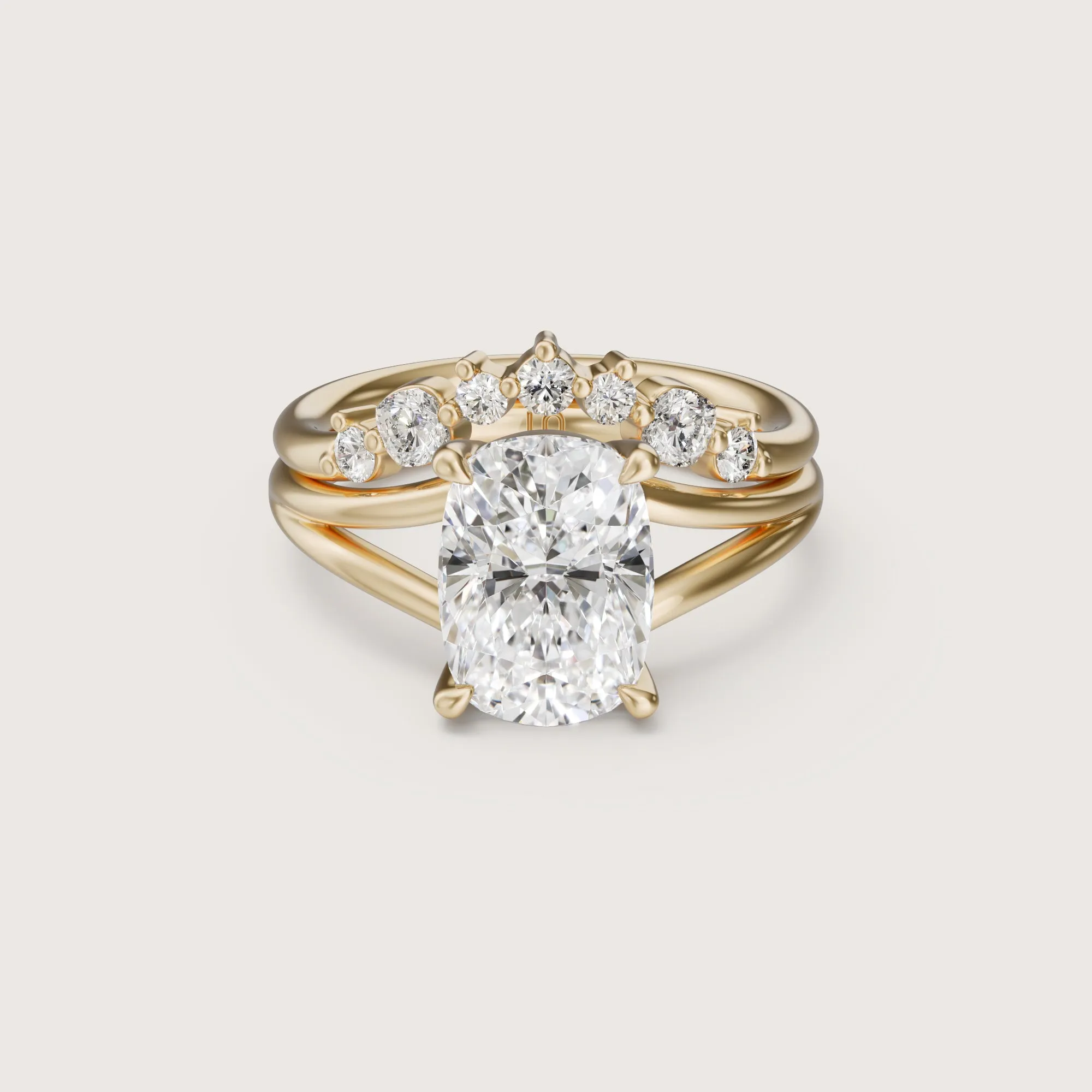 Margot Elongated Cushion Split Band Solitaire