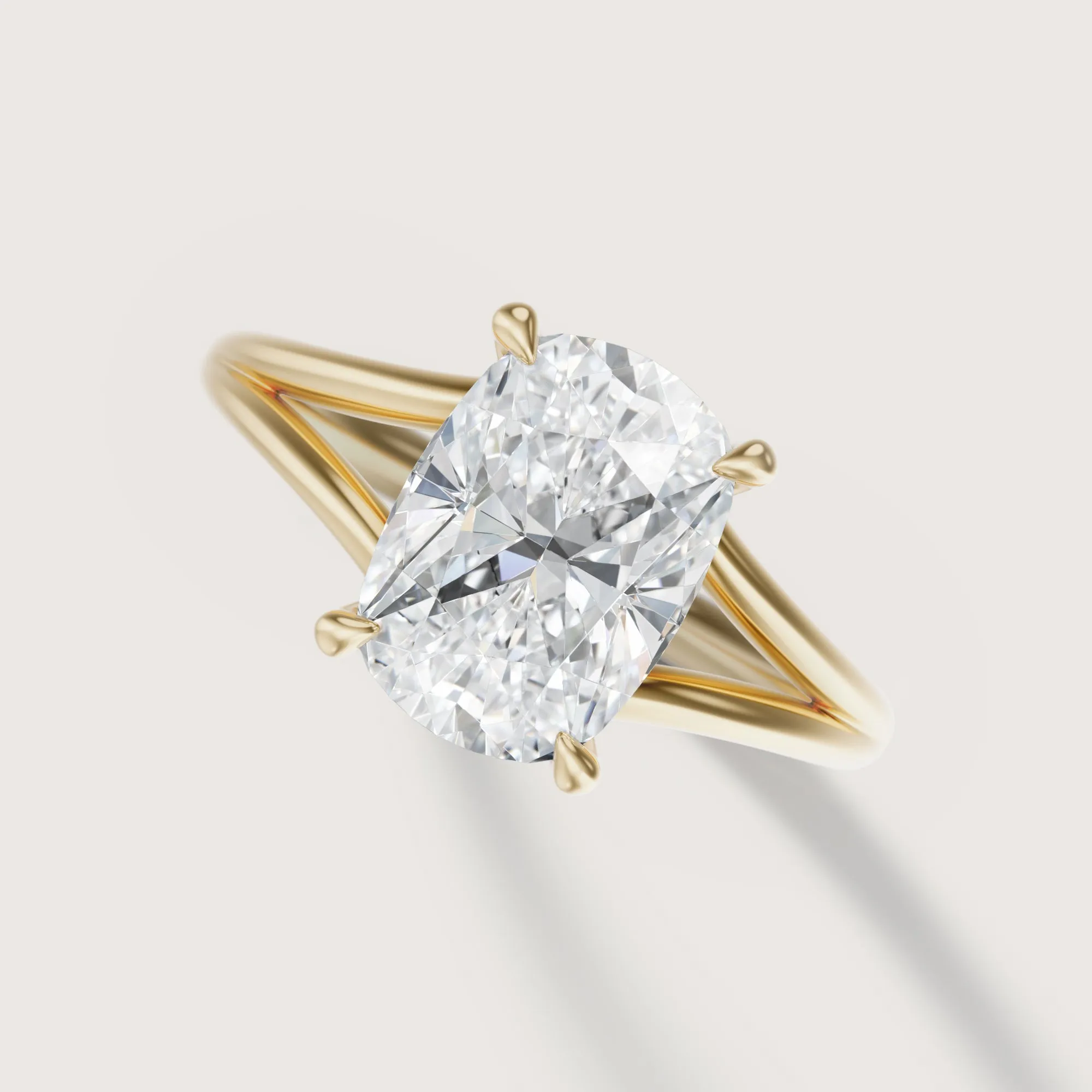 Margot Elongated Cushion Split Band Solitaire