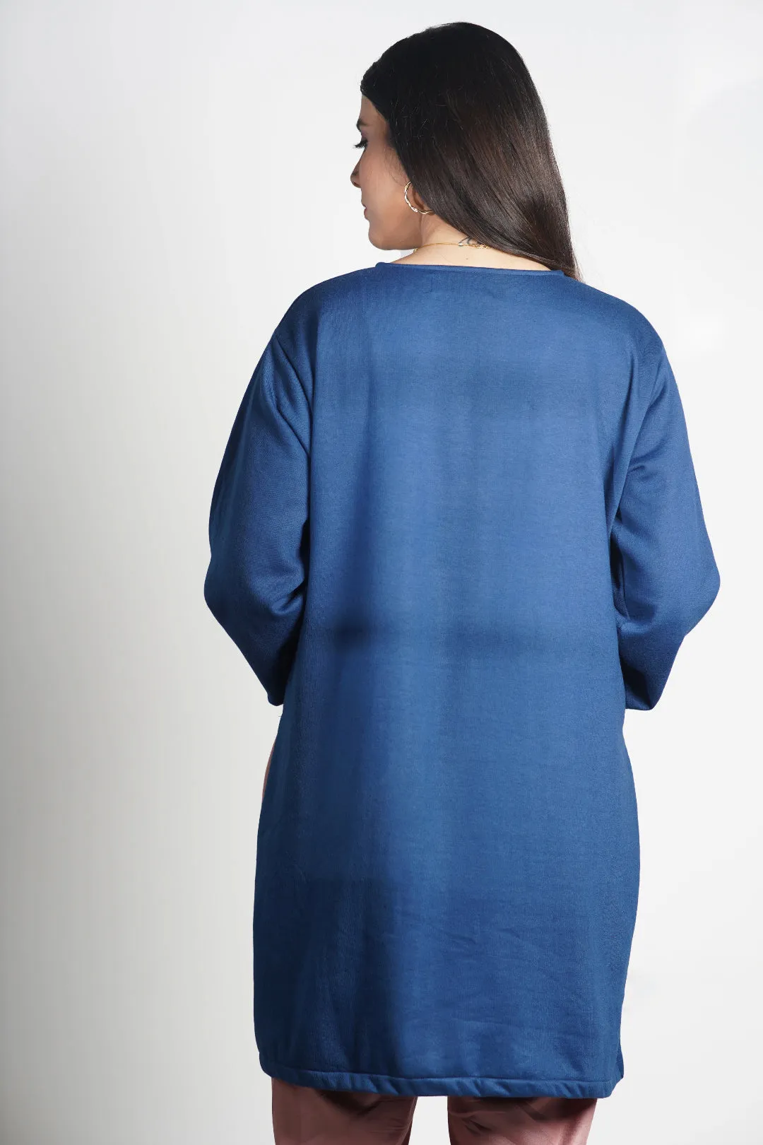 Marineblue Longline Shrug - Solid