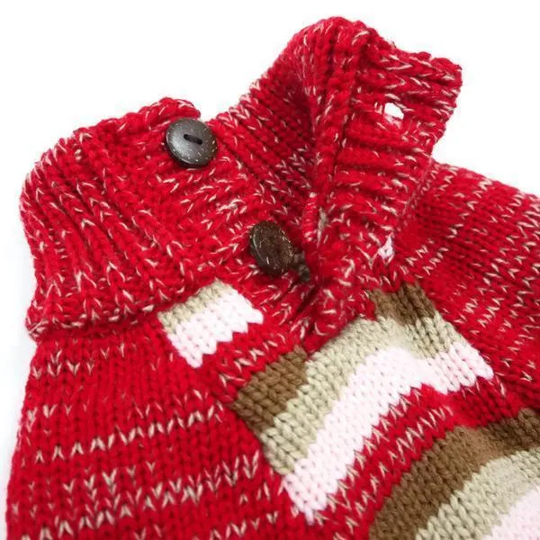 Marl Stripes Dog Sweater Red