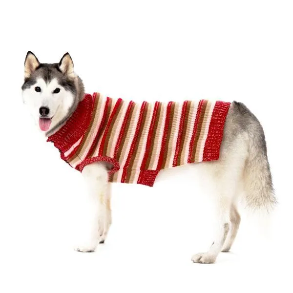 Marl Stripes Dog Sweater Red