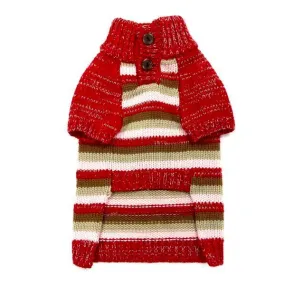 Marl Stripes Dog Sweater Red