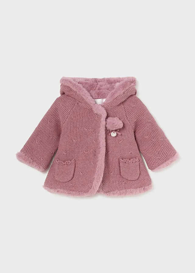 Mayoral Baby Girls Dusky Pink Knit Cardigan