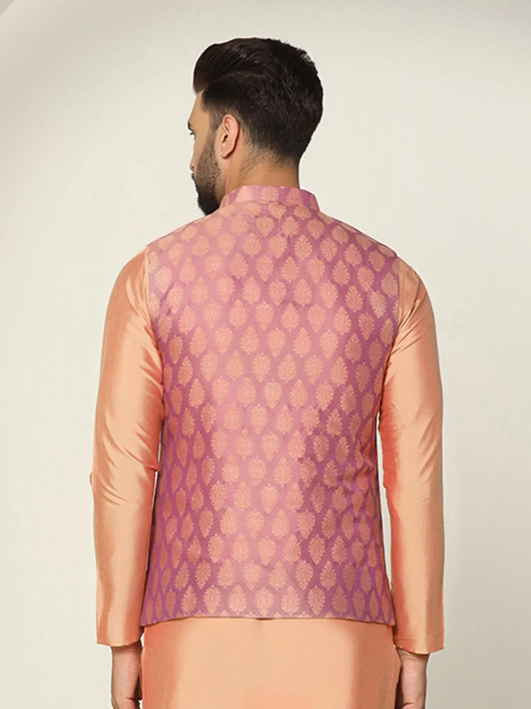 Men's Coral Nehru Jacket (Set of 1)