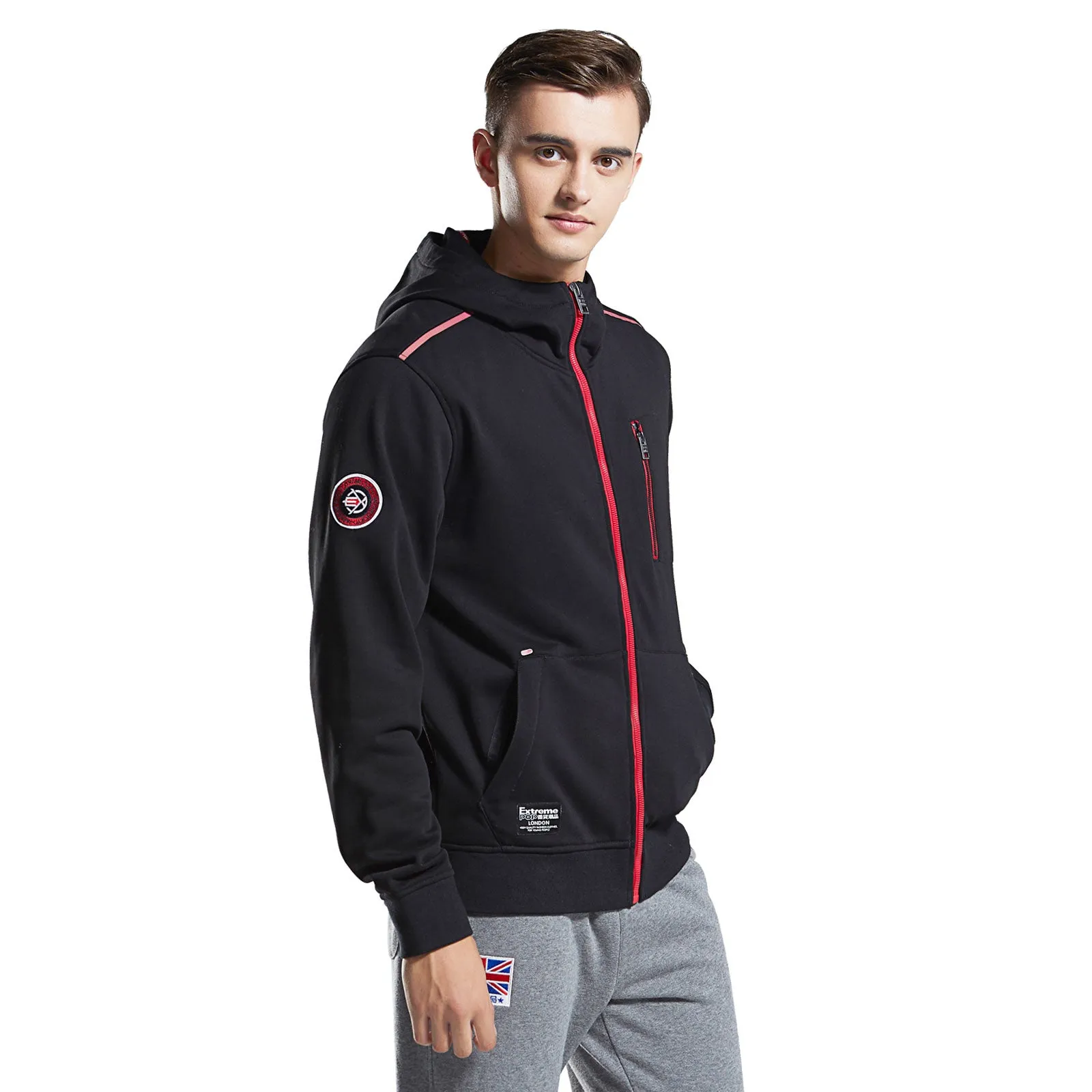 Mens Hoodie Zip-Up Sweatshirt