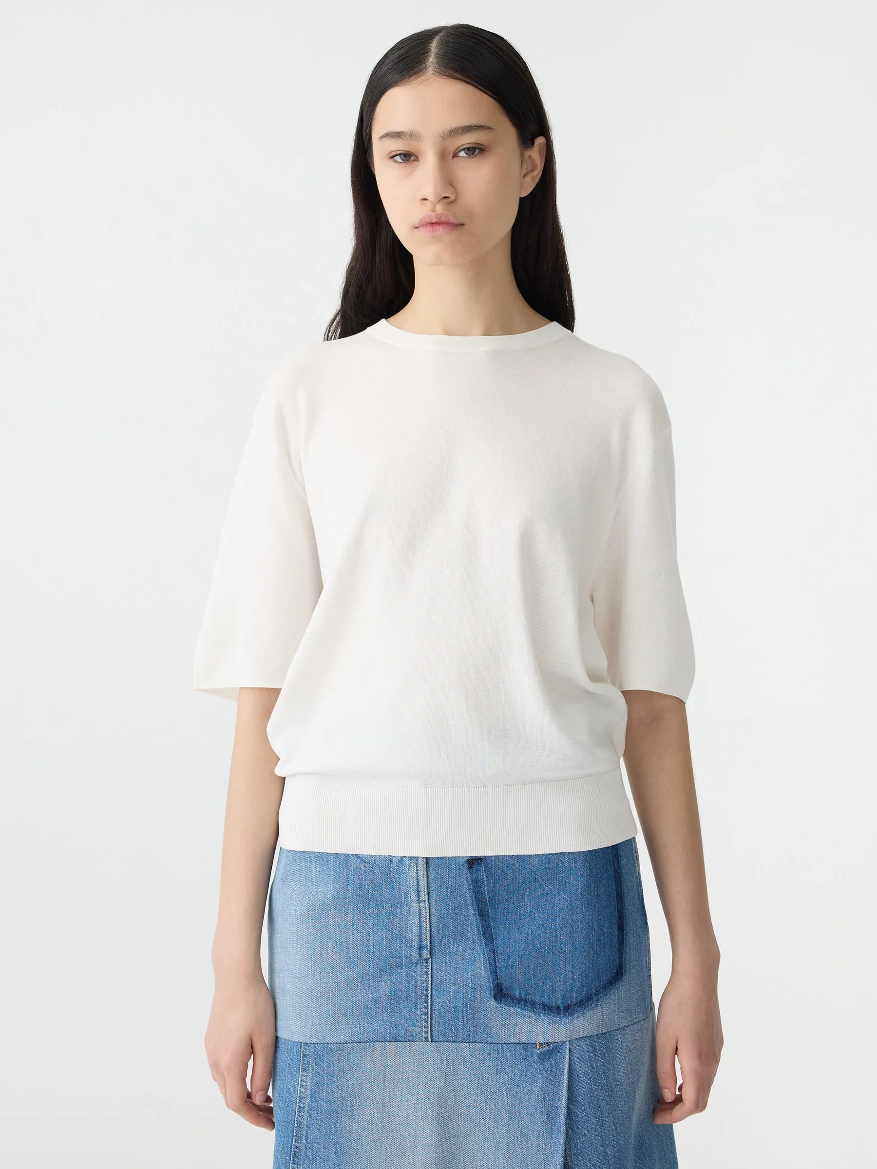 mercerised cotton knit t.shirt