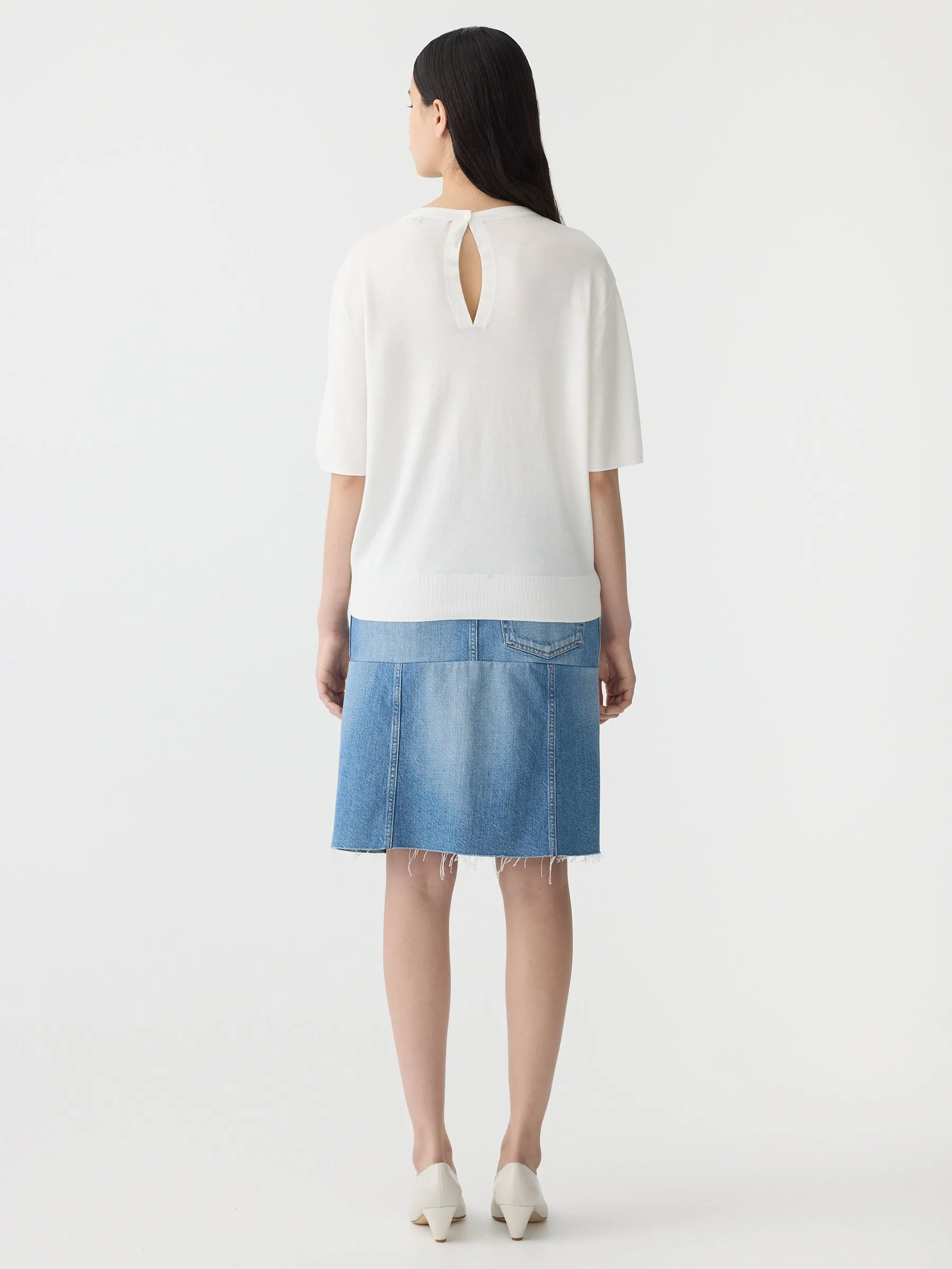 mercerised cotton knit t.shirt