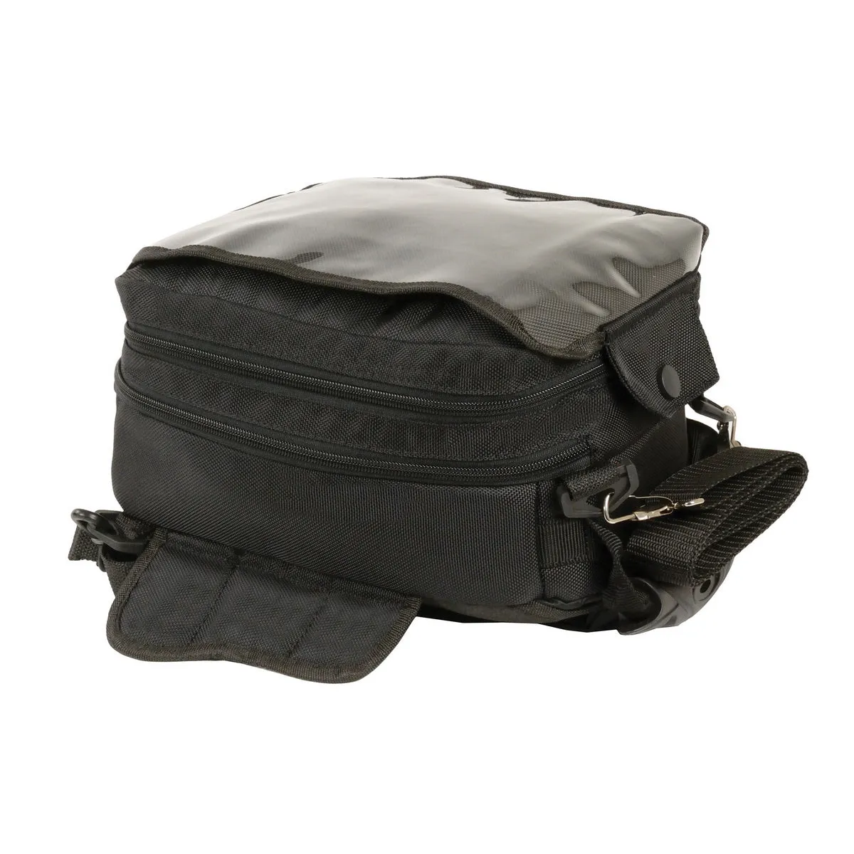 Milwaukee Leather SH675 Black Medium Textile Magnetic Tank Bag with Double Access Zippers