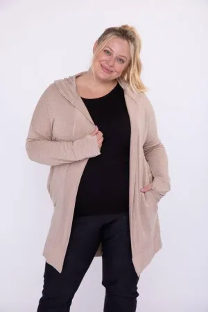 Mono b plus size hooded open cardigan