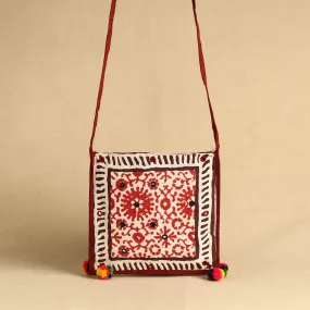 Multicolor - Kutch Bela Hand Block Printed Mirror Work Sling Bag 04