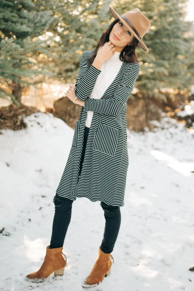 My Type of Striped Cardigan in Black