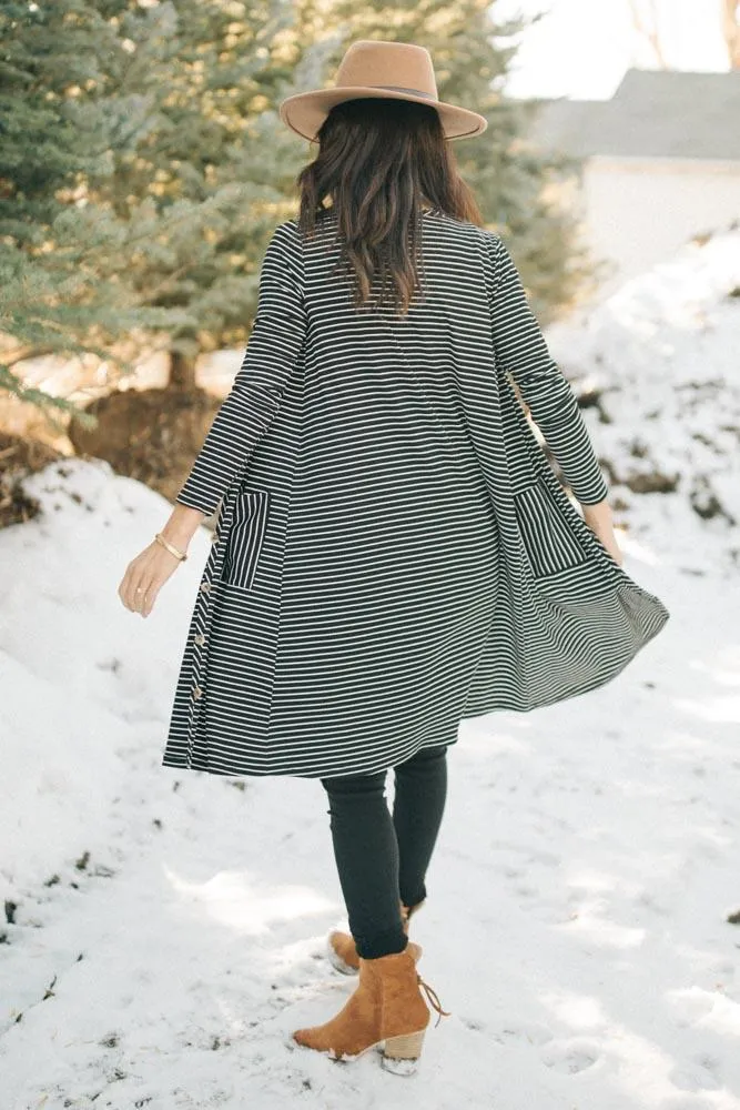 My Type of Striped Cardigan in Black