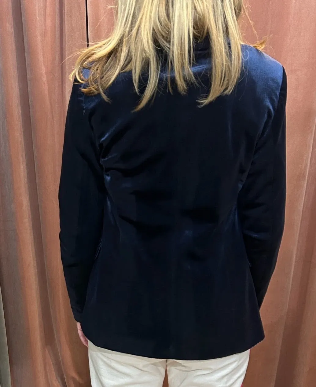 Navy-Blue Velvet Tux Jacket