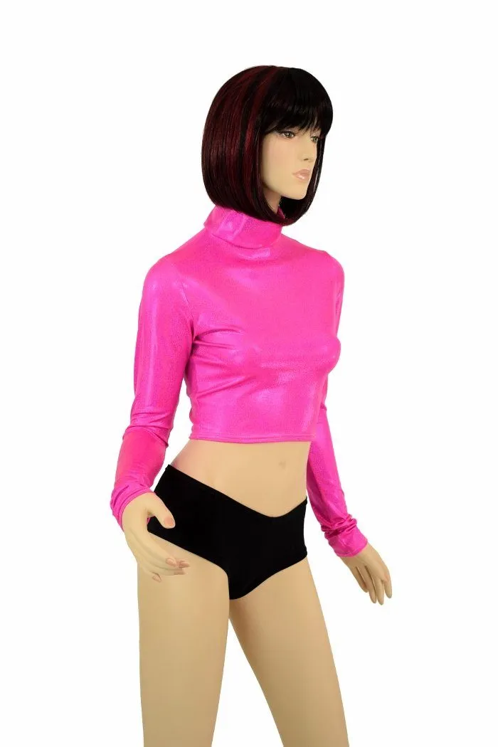 Neon Pink Long Sleeve Crop