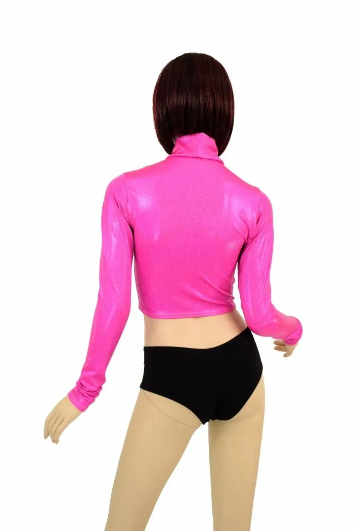 Neon Pink Long Sleeve Crop