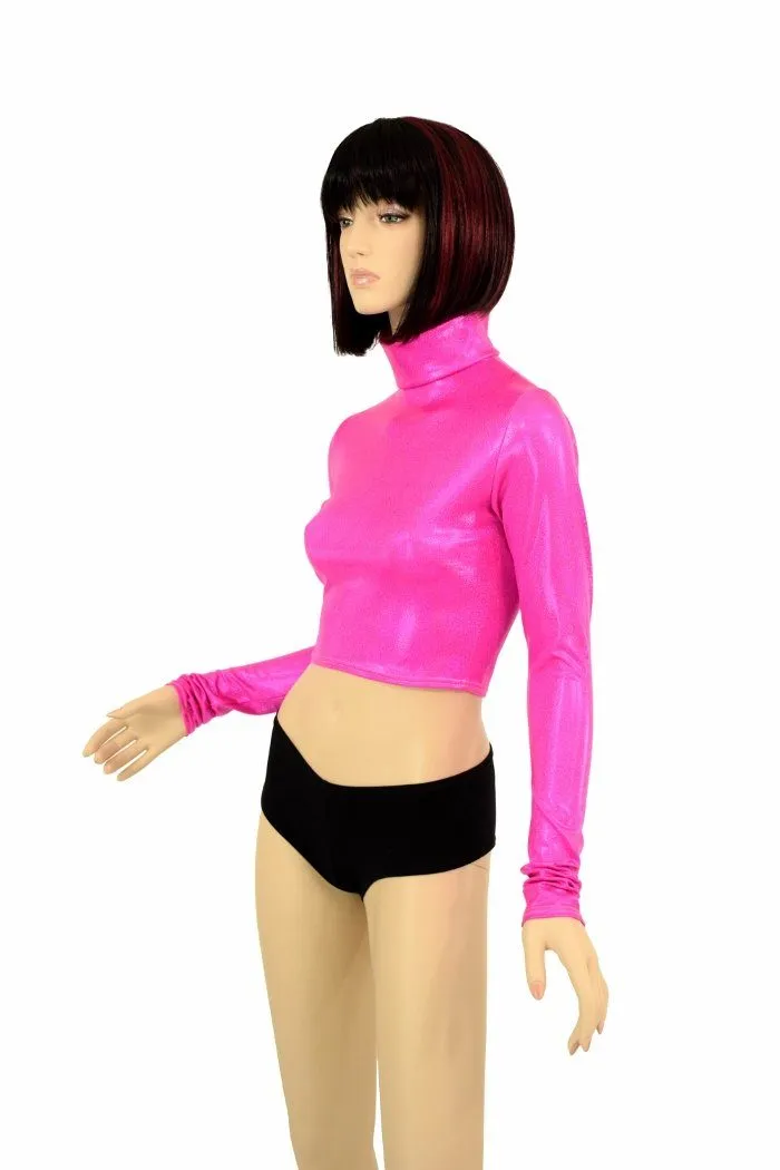 Neon Pink Long Sleeve Crop