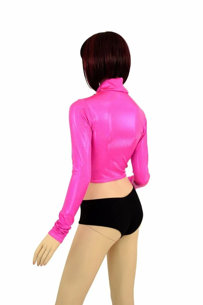 Neon Pink Long Sleeve Crop