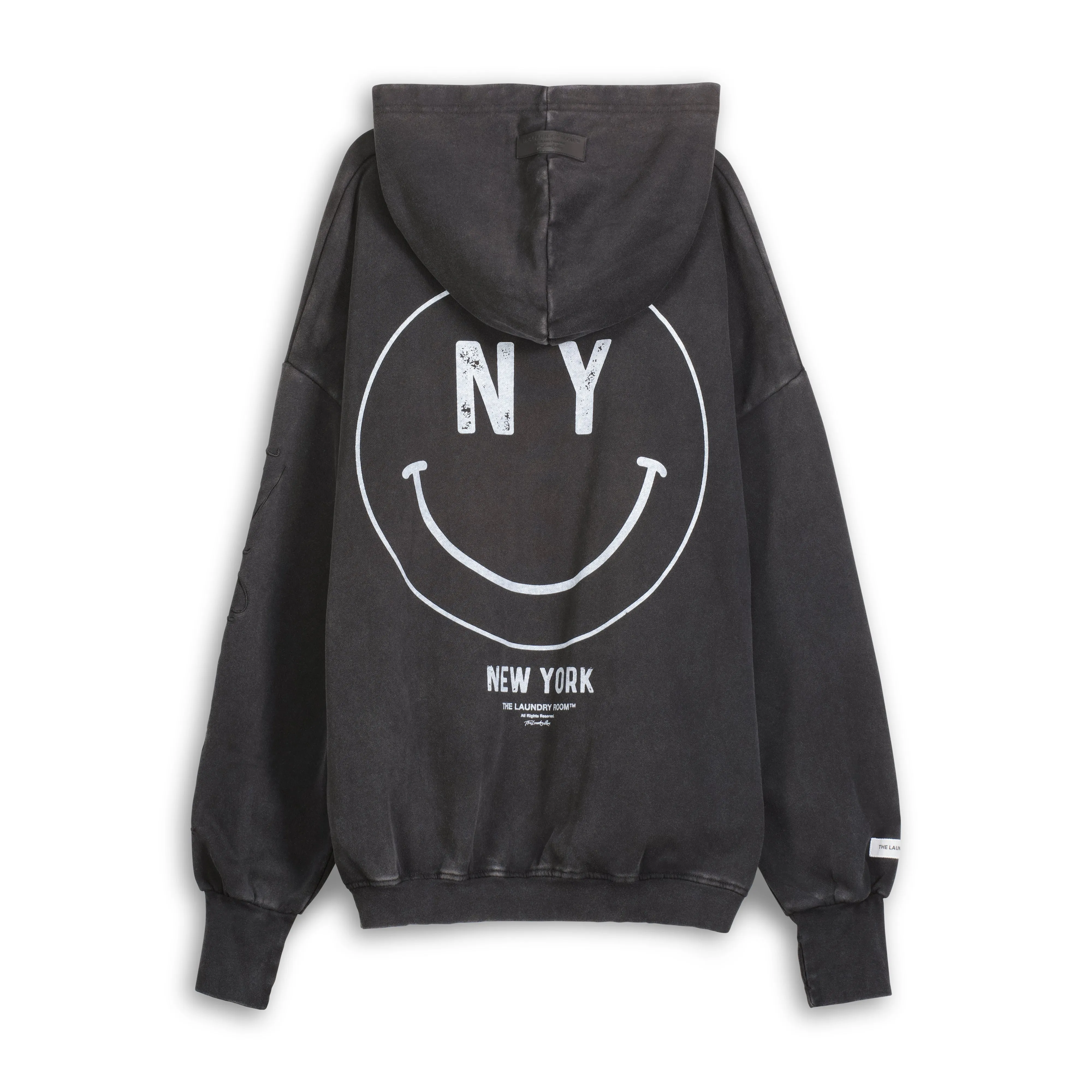 New York Smiley - Hideout Hoodie - Black Snow