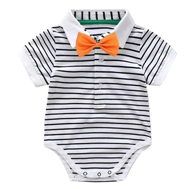 Newborn Boys Bodysuit with Bow Tie , Newborn Boys Shirt with Bowtie