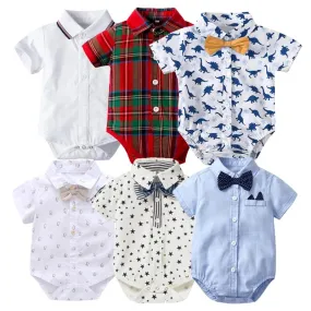 Newborn Boys Bodysuit with Bow Tie , Newborn Boys Shirt with Bowtie