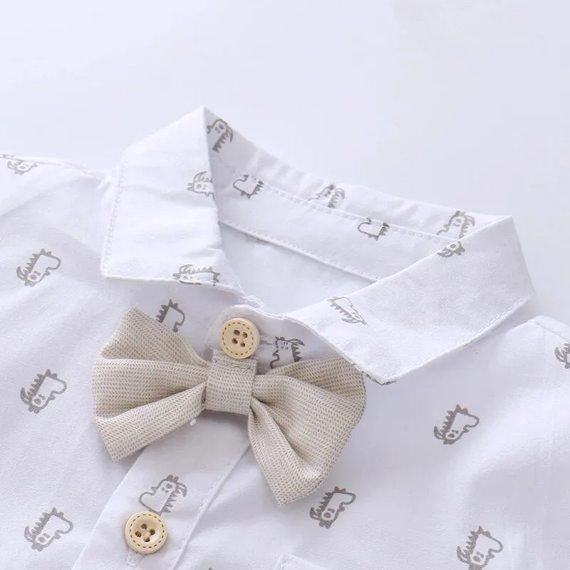 Newborn Boys Bodysuit with Bow Tie , Newborn Boys Shirt with Bowtie