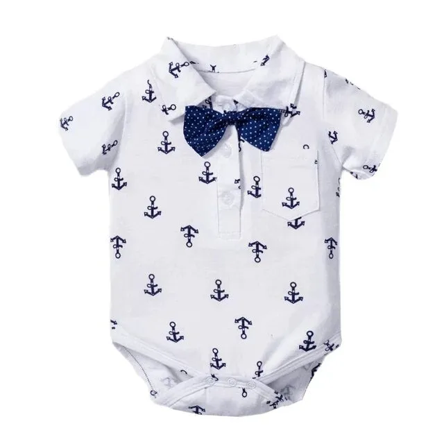 Newborn Boys Bodysuit with Bow Tie , Newborn Boys Shirt with Bowtie