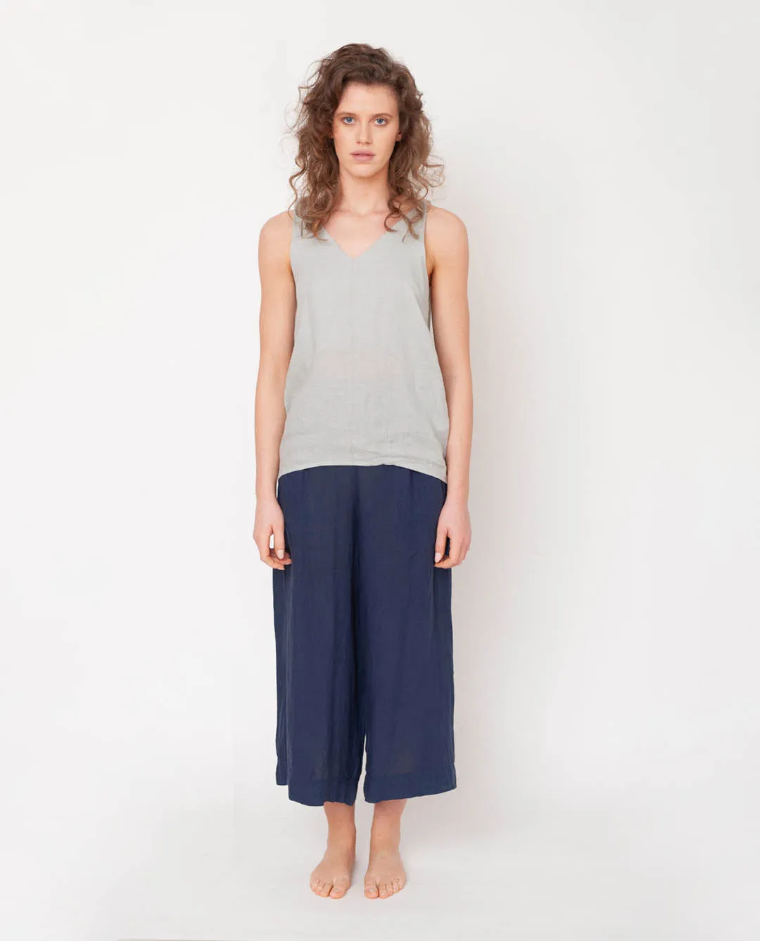 Nicole-May Linen Trouser In Midnight