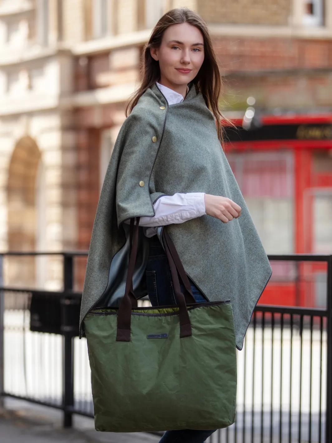 Oversized Tote Bag - Green