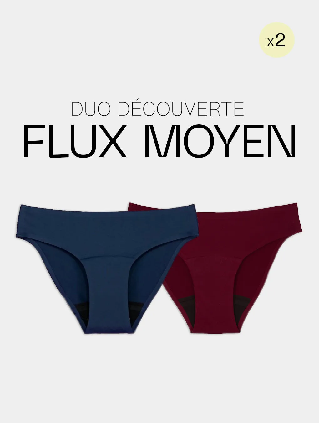 Pack 2 coloris - culottes menstruelles