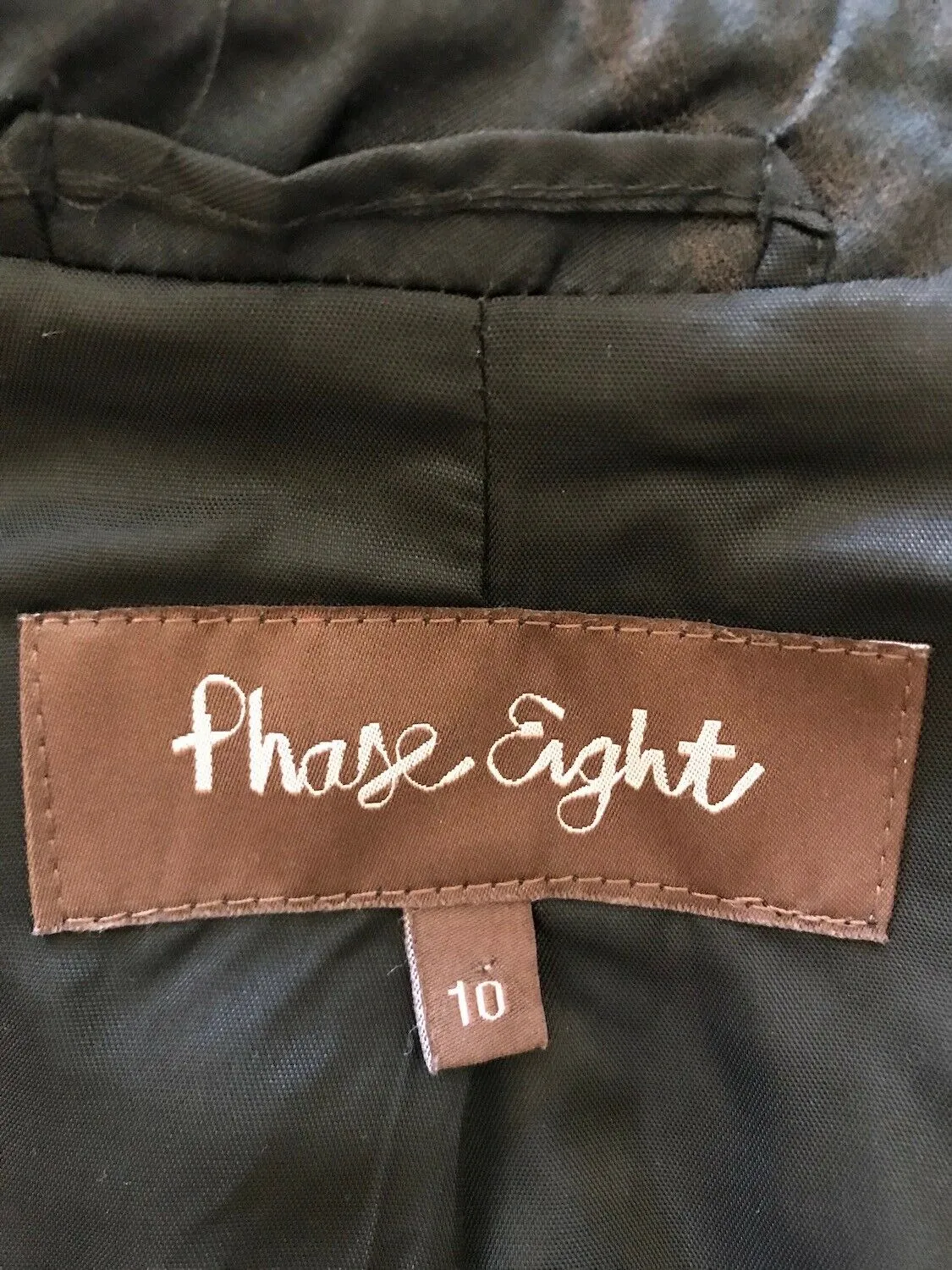 Phase Eight Chocolate Brown & Black Satin Jacket UK 10 US 6 EU 38