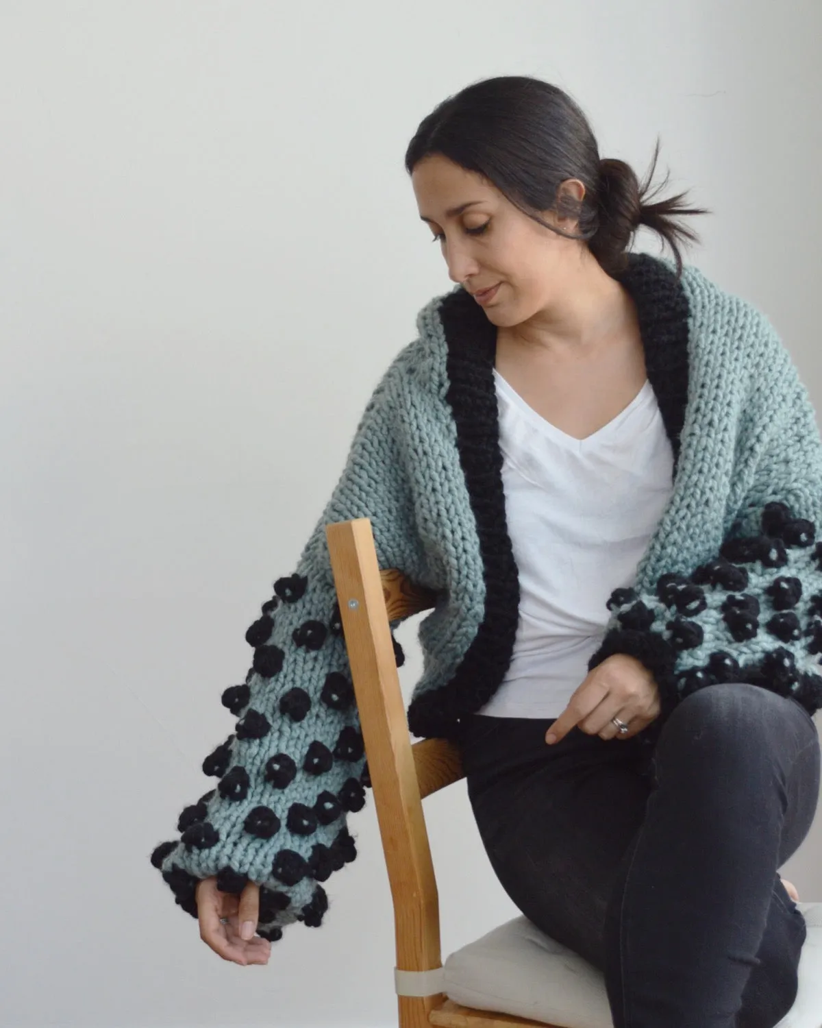 Polka Dot Hoodie - Downloadable Chunky Knitting Pattern