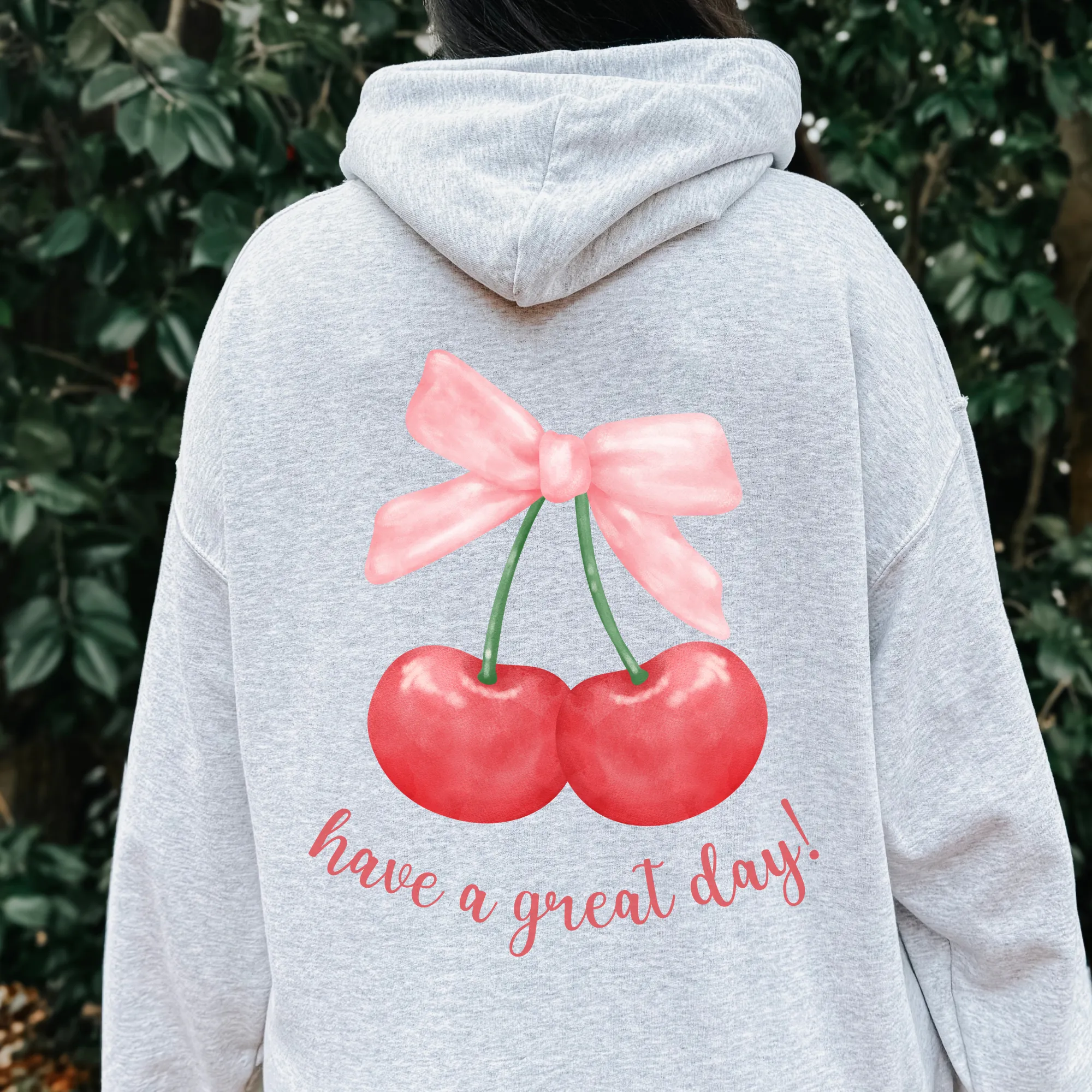 Preppy Coquette Cherry Hoodie