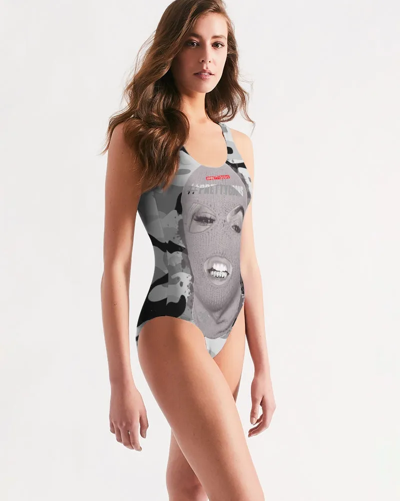 PRETTY GOONS GREY CAMO Women's One-Piece Swimsuit