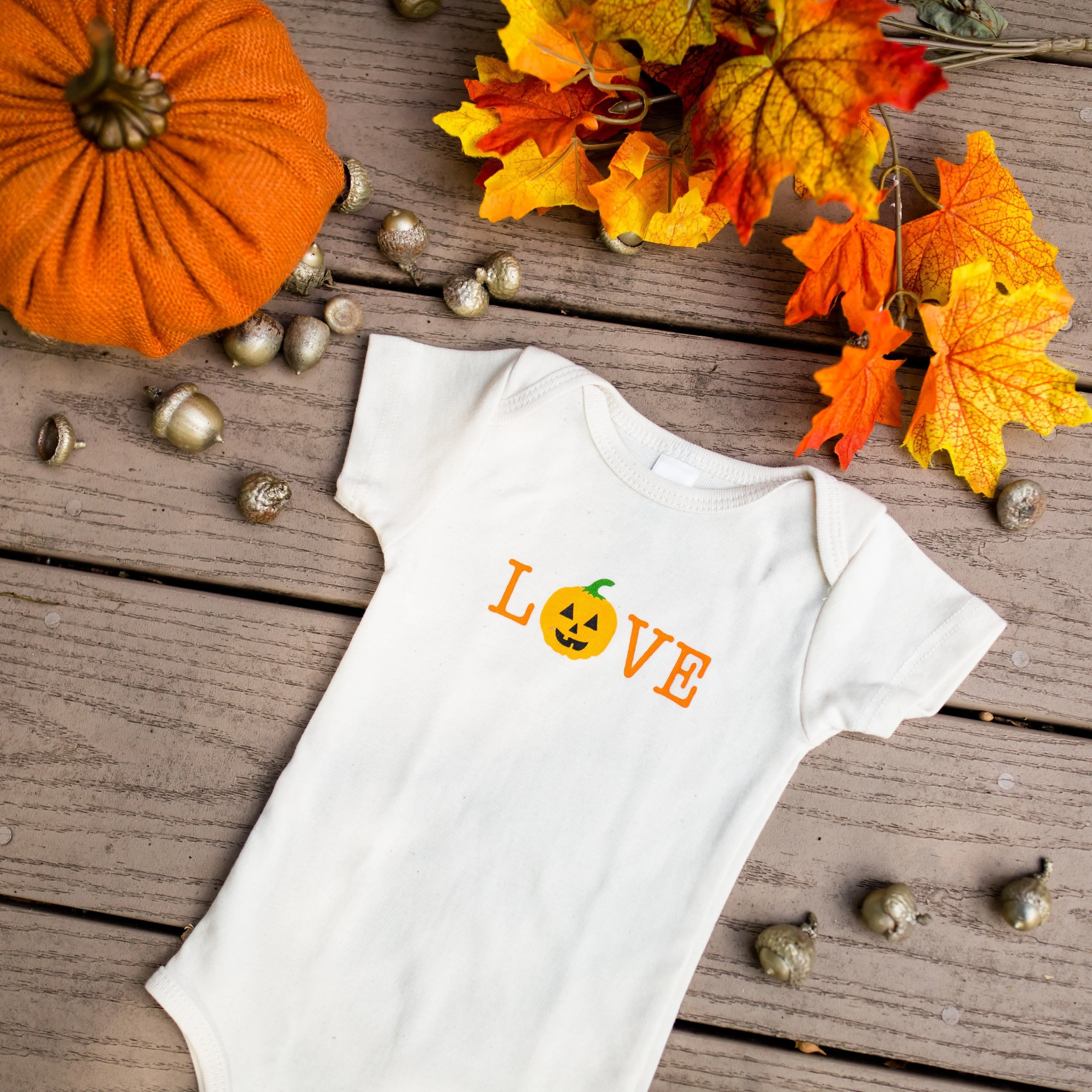 Pumpkin Love Short Sleeve Romper