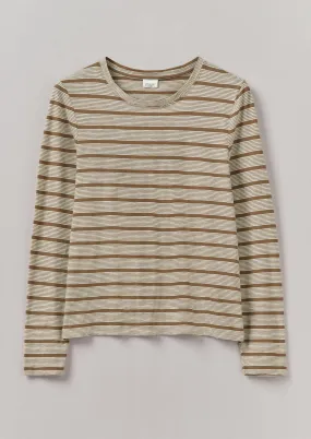 Stripe Crew Neck Tee | Ecru/Partridge