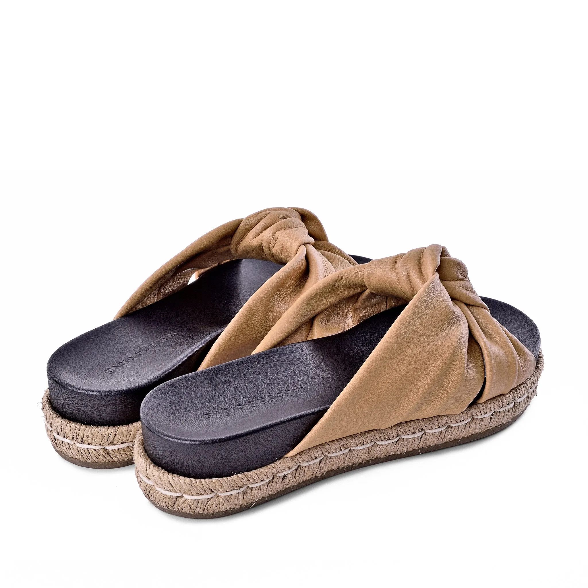 Sveva Beige Espadrille Slide Sandals