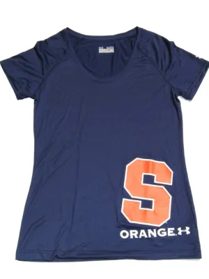 Syracuse Orange Under Armour Women Navy Semi-Fitted HeatGear T-Shirt (M)