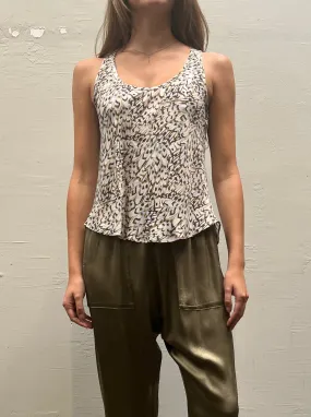 Tate Tank in Silk - Khaki Feather *Final Sale*