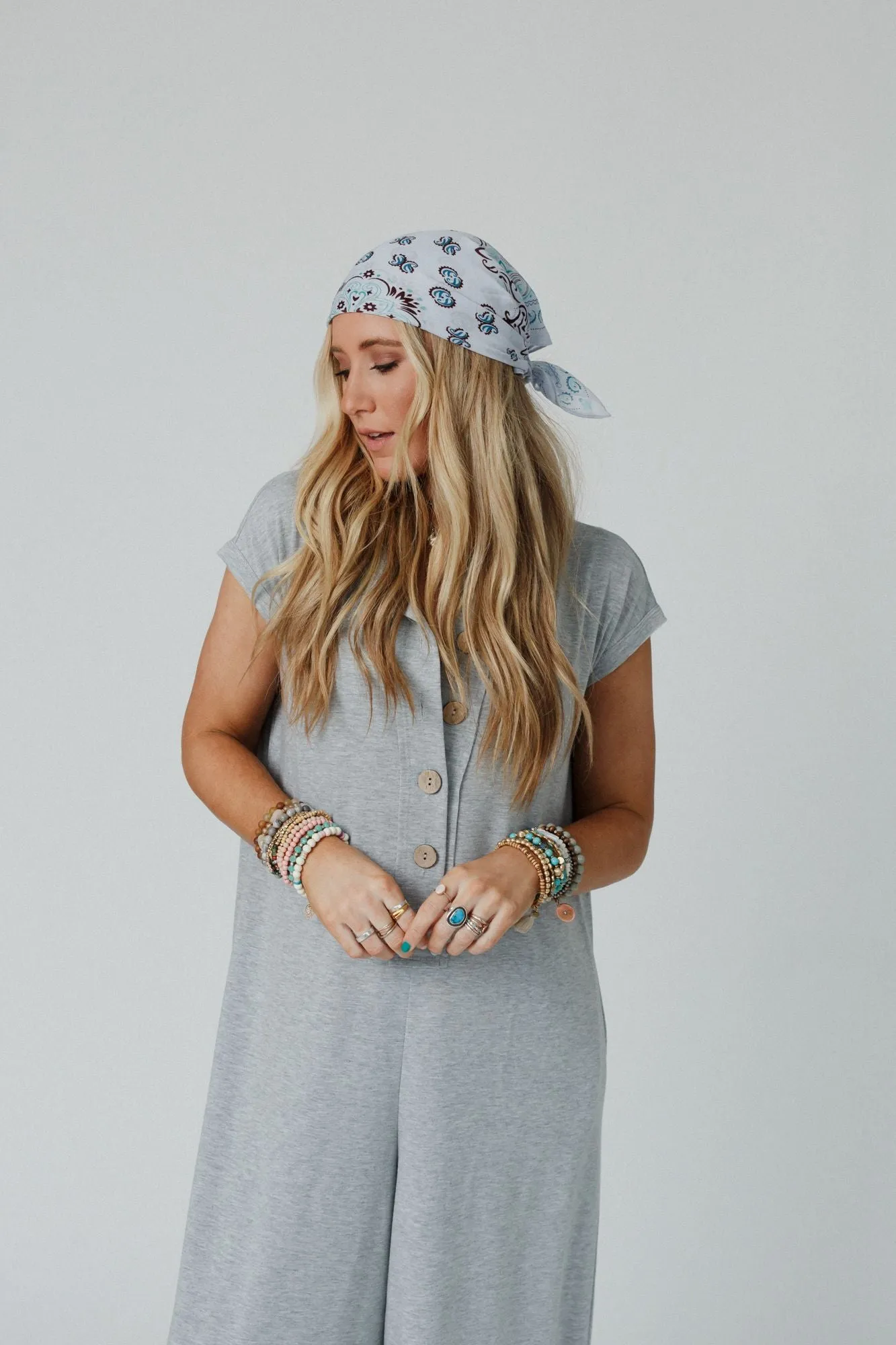 The Nest Davina Wide Leg Jumpsuit - Heather Gray